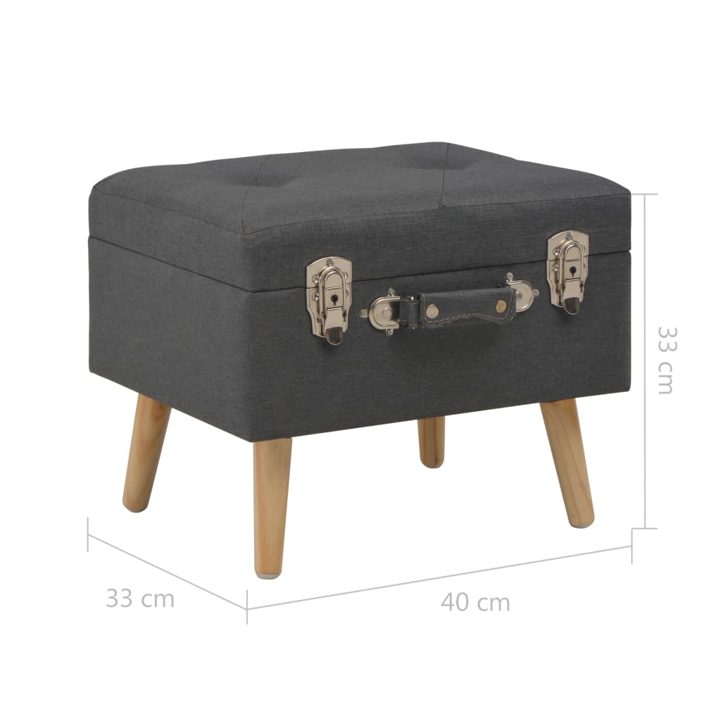 Tabouret de rangement 40 cm Gris foncé Tissu - XIOS