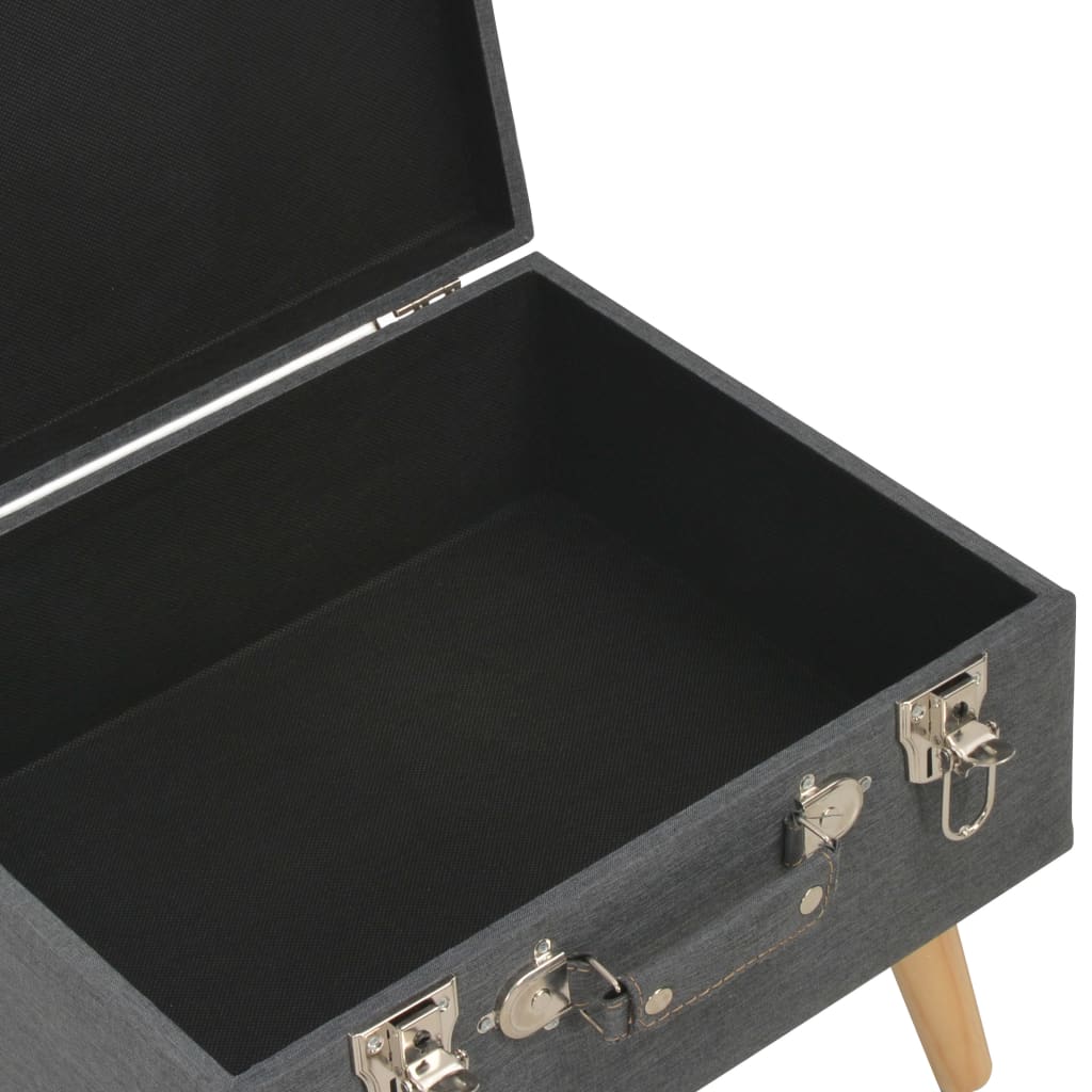 Tabourets de rangement lot de 3 Gris foncé Tissu - XIOS