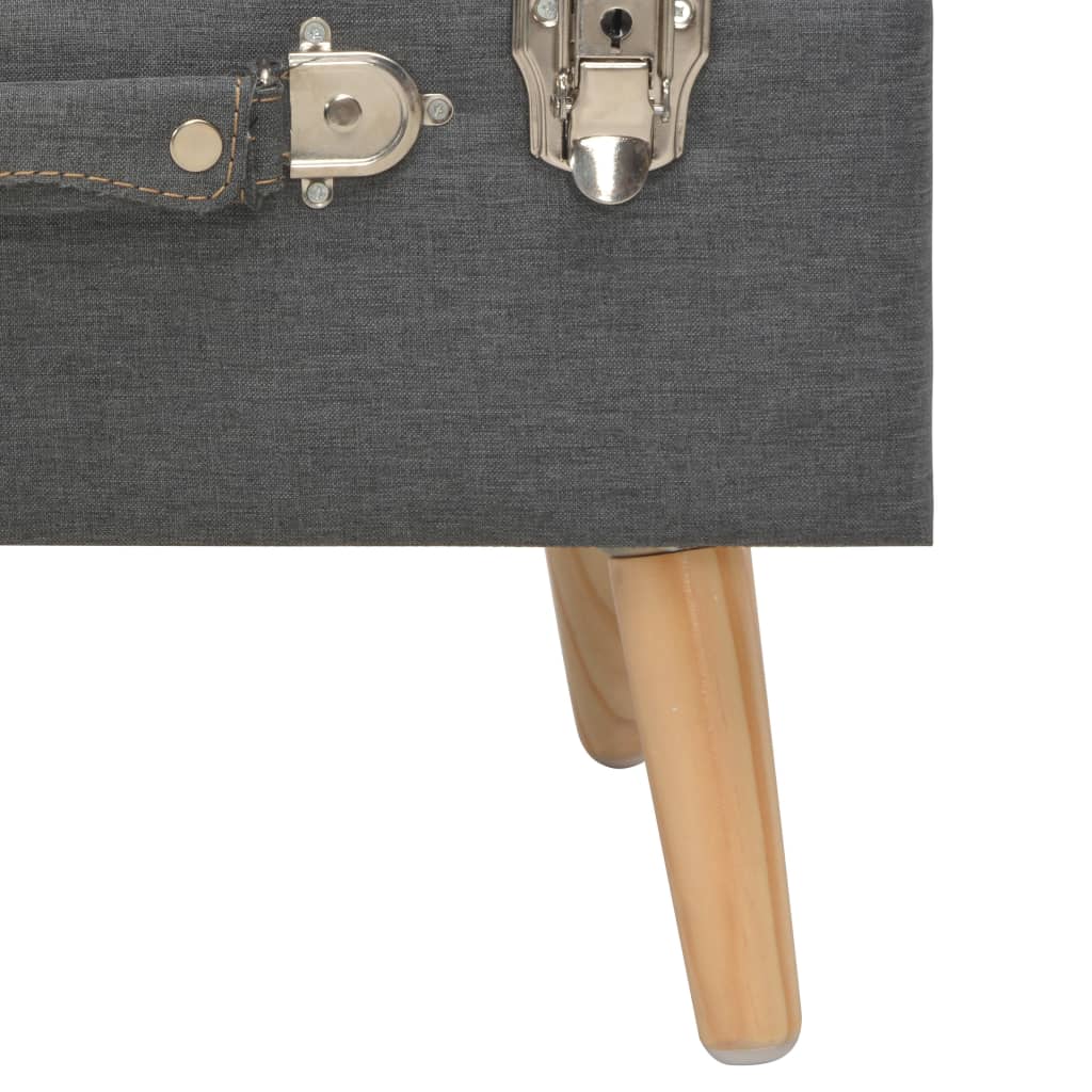 Tabourets de rangement lot de 3 Gris foncé Tissu - XIOS