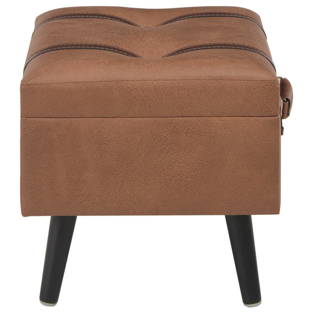 Tabouret de rangement 40 cm Marron Similicuir - XIOS