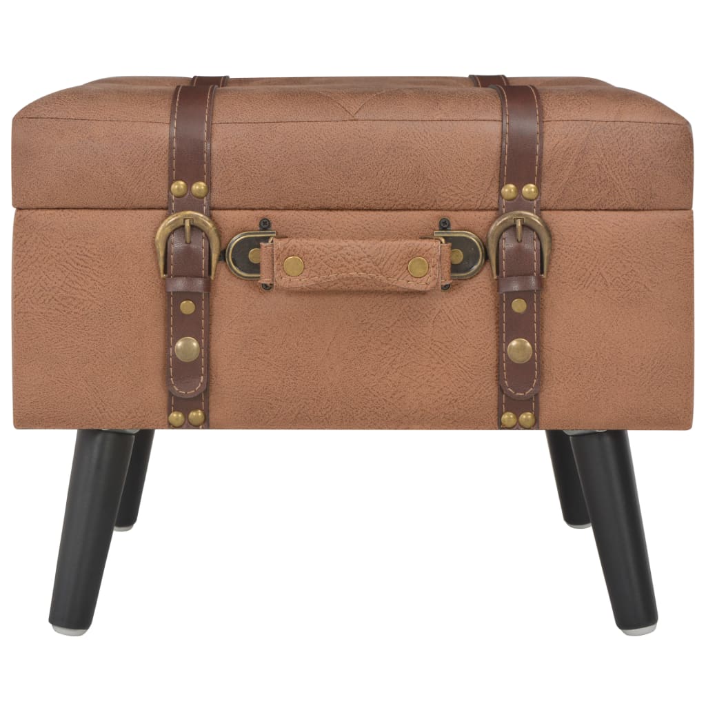 Tabourets de rangement lot de 3 Marron Similicuir - XIOS