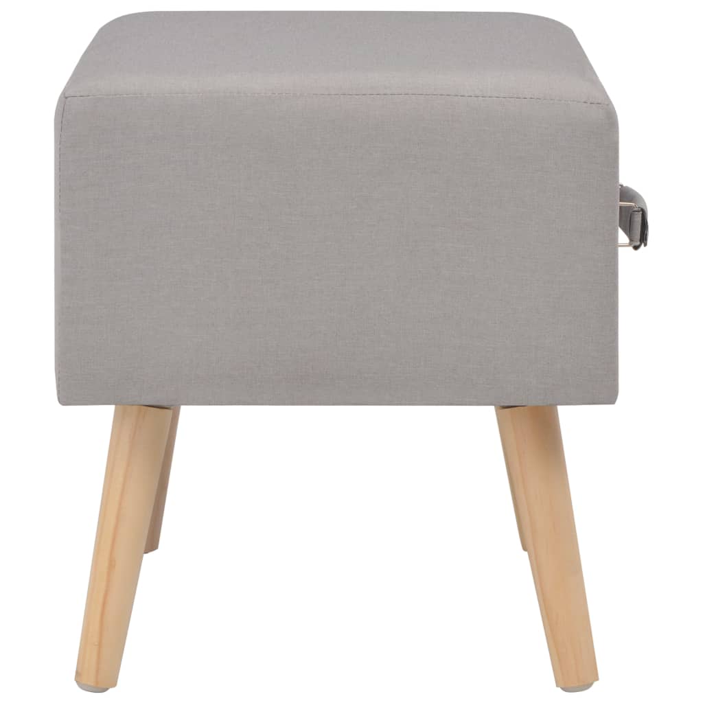 Table de chevet Gris 40x35x40 cm Tissu - XIOS