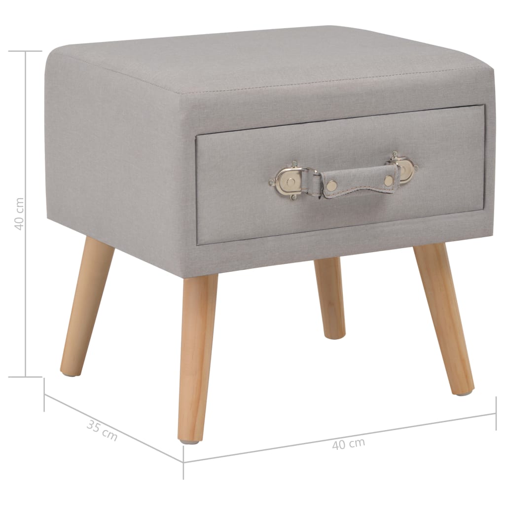 Table de chevet Gris 40x35x40 cm Tissu - XIOS