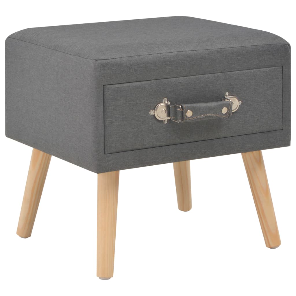Table de chevet Gris foncé 40x35x40 cm Tissu - XIOS