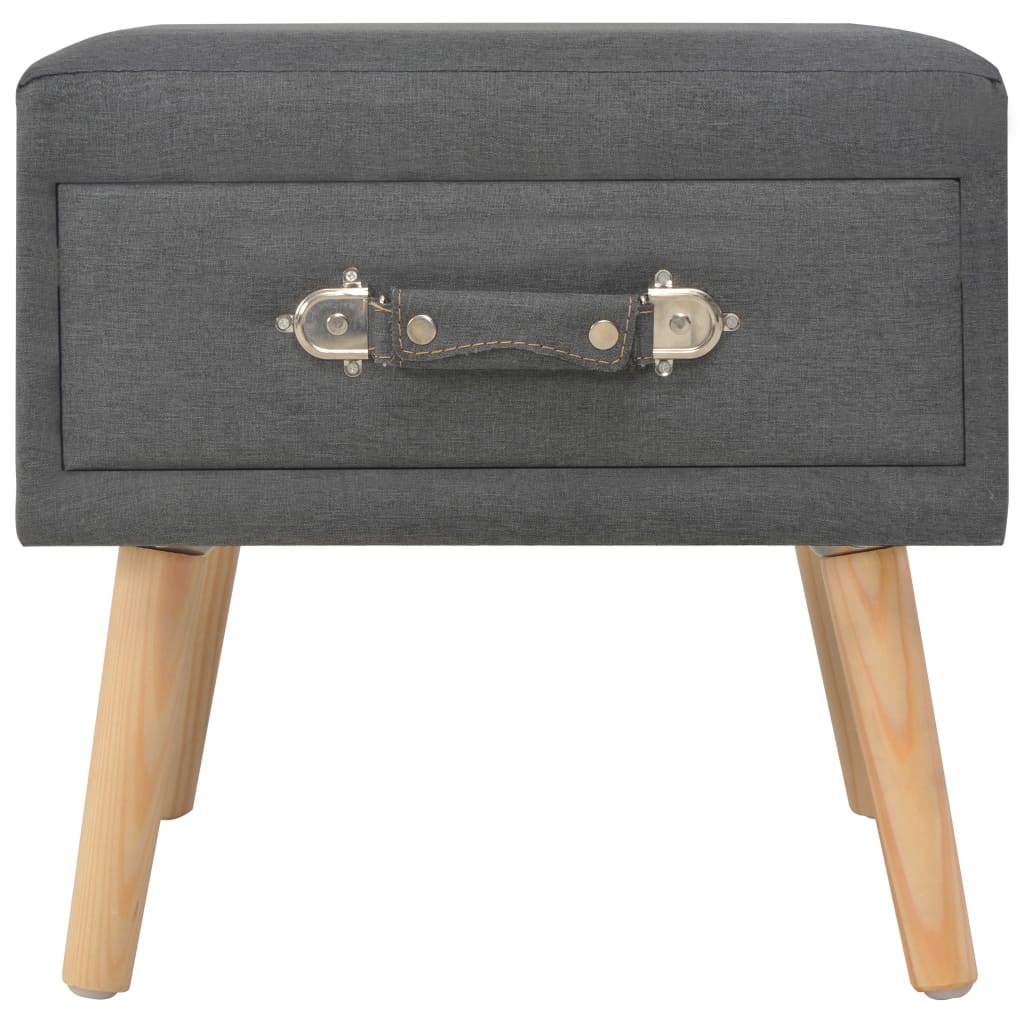 Table de chevet Gris foncé 40x35x40 cm Tissu - XIOS