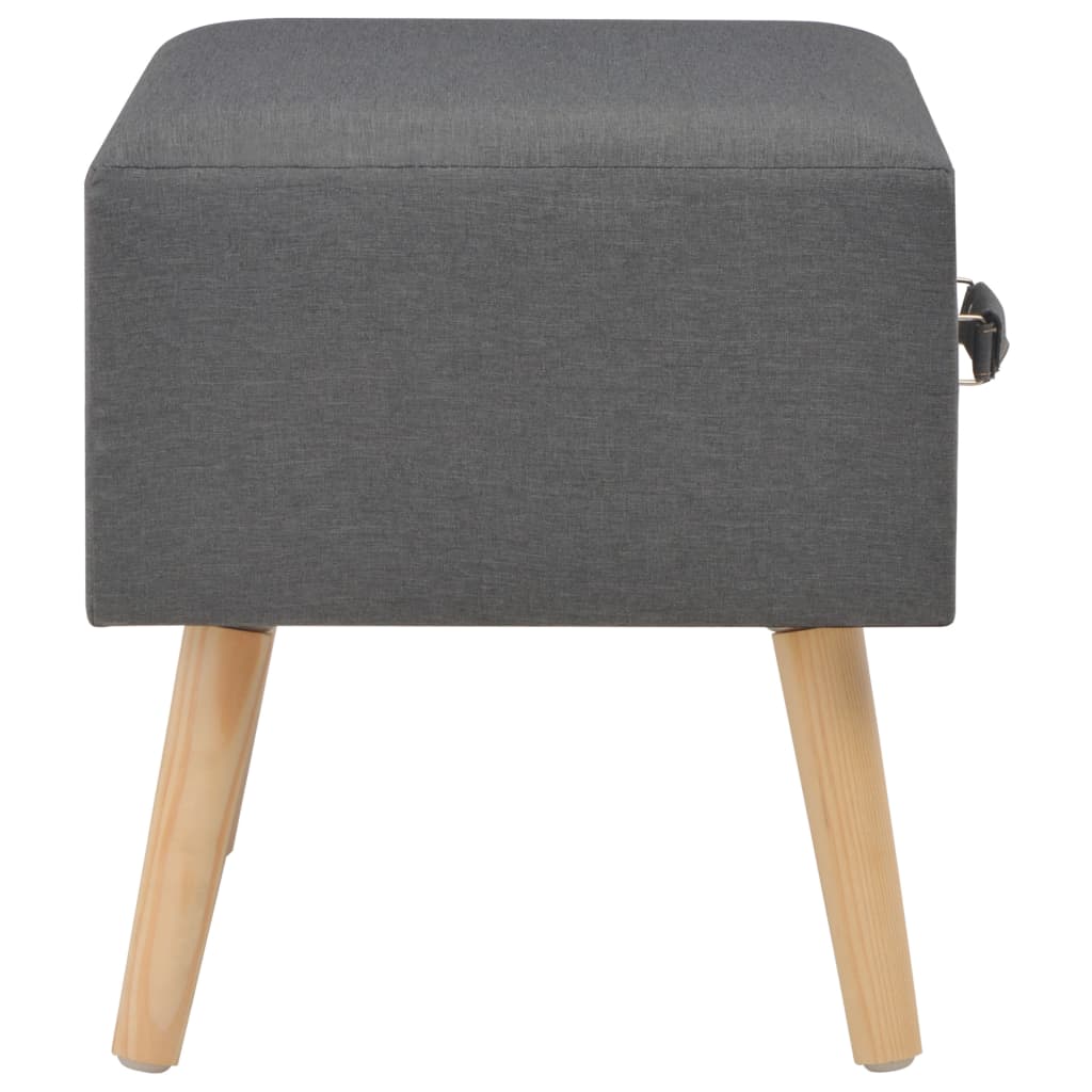 Table de chevet Gris foncé 40x35x40 cm Tissu - XIOS