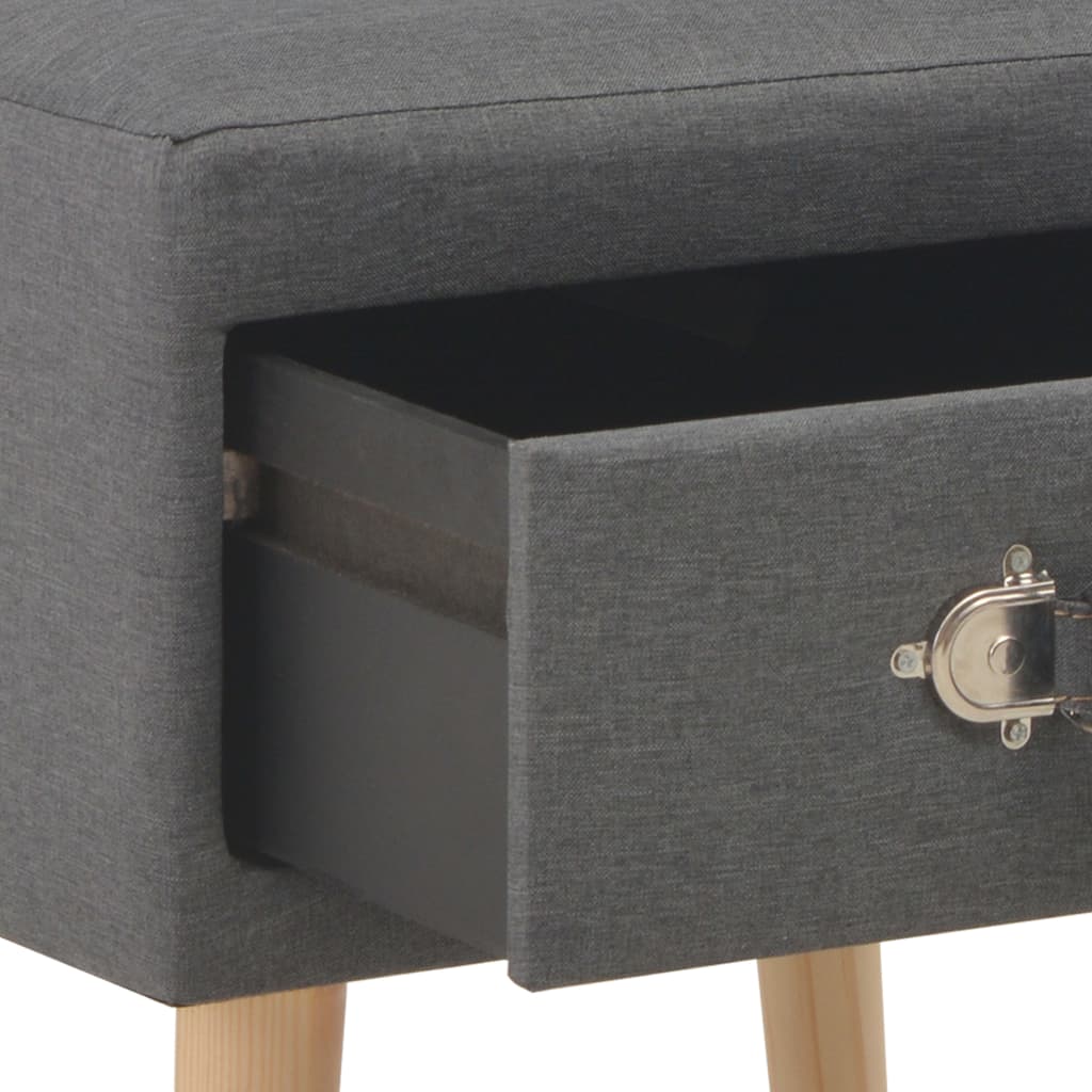Table de chevet Gris foncé 40x35x40 cm Tissu - XIOS
