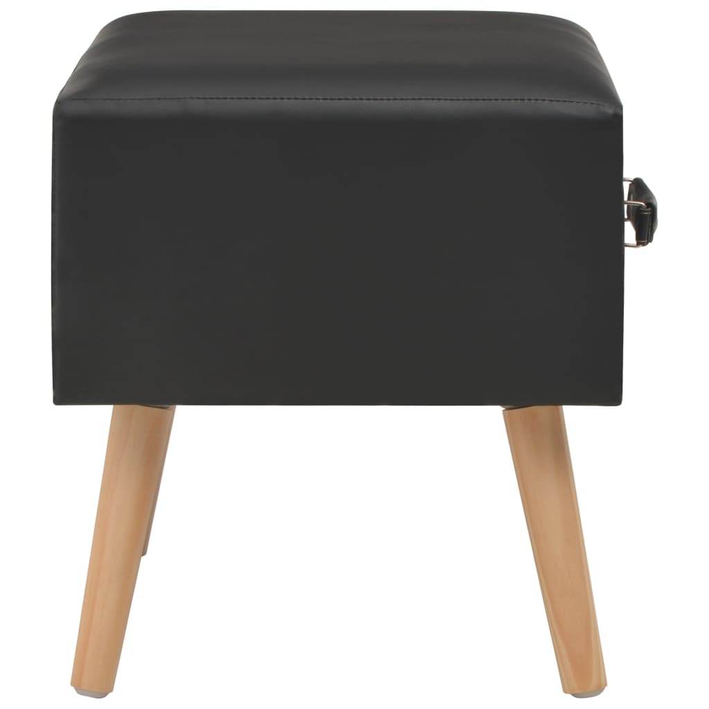 Table de chevet Noir 40x35x40 cm Similicuir - XIOS