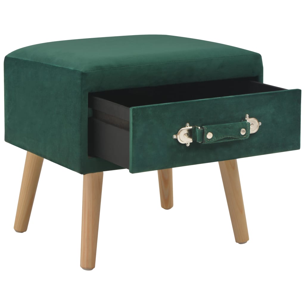 Table de chevet Vert 40x35x40 cm Velours - XIOS