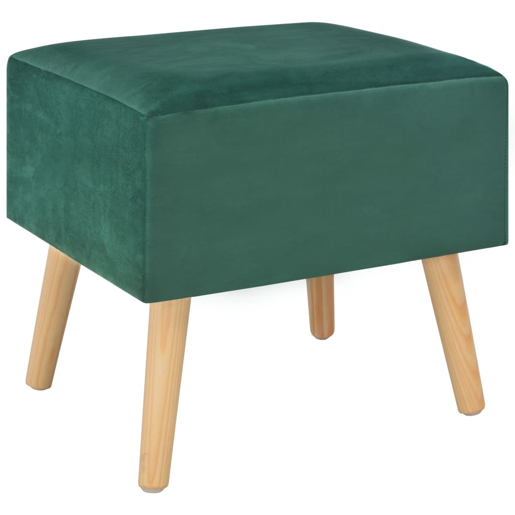 Table de chevet Vert 40x35x40 cm Velours - XIOS