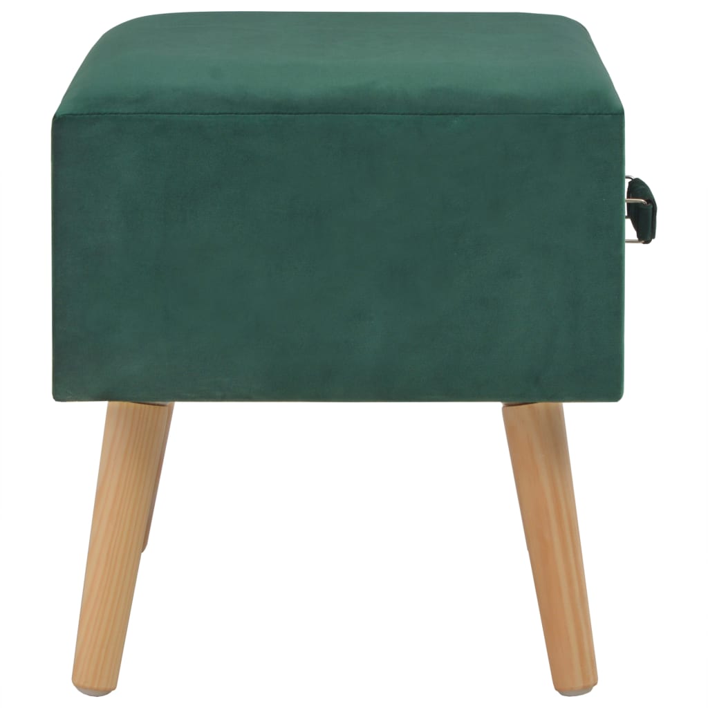 Table de chevet Vert 40x35x40 cm Velours - XIOS