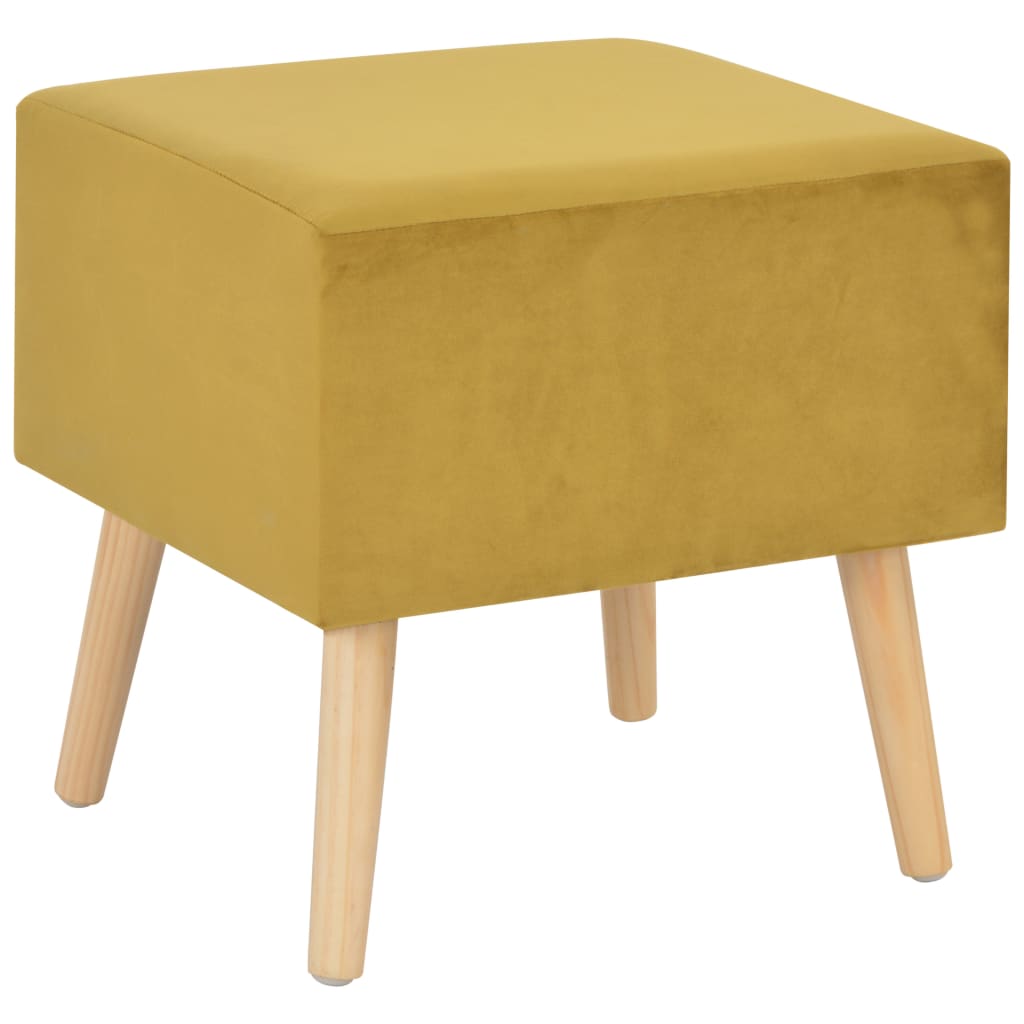 Table de chevet Moutarde 40x35x40 cm Velours - XIOS