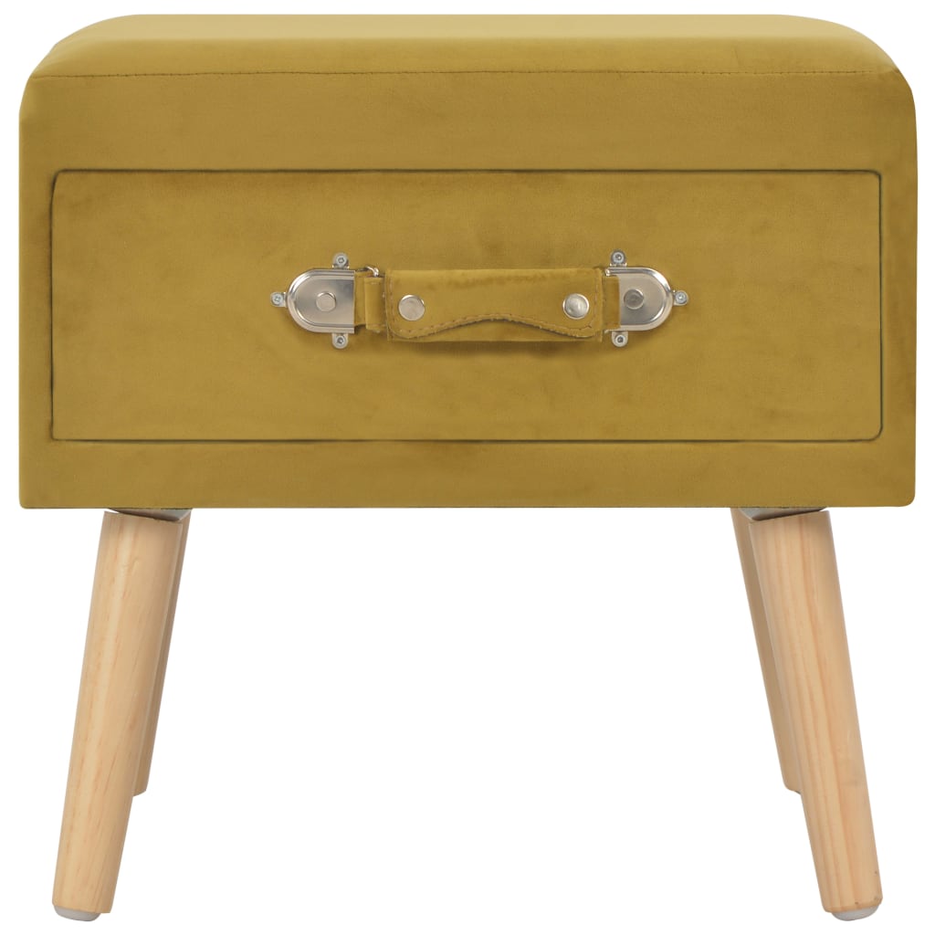 Table de chevet Moutarde 40x35x40 cm Velours - XIOS