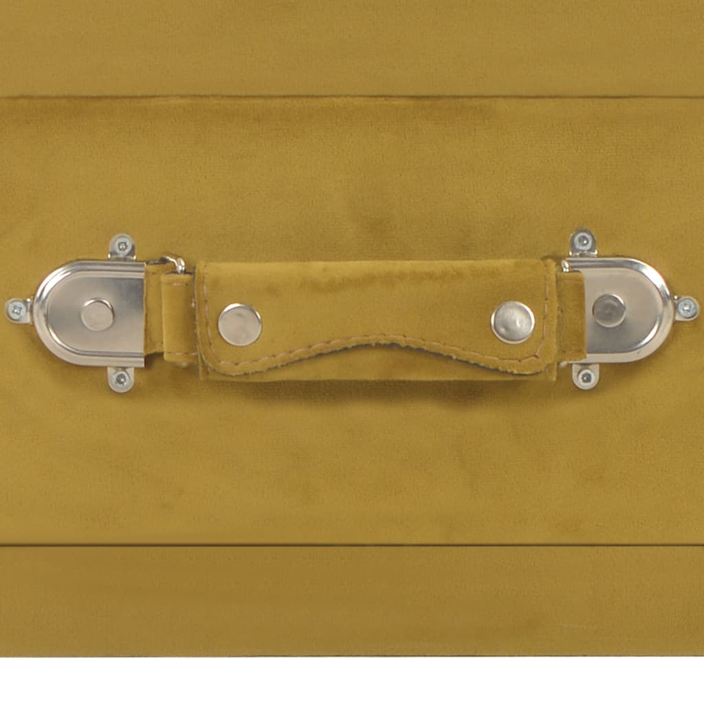 Table de chevet Moutarde 40x35x40 cm Velours - XIOS