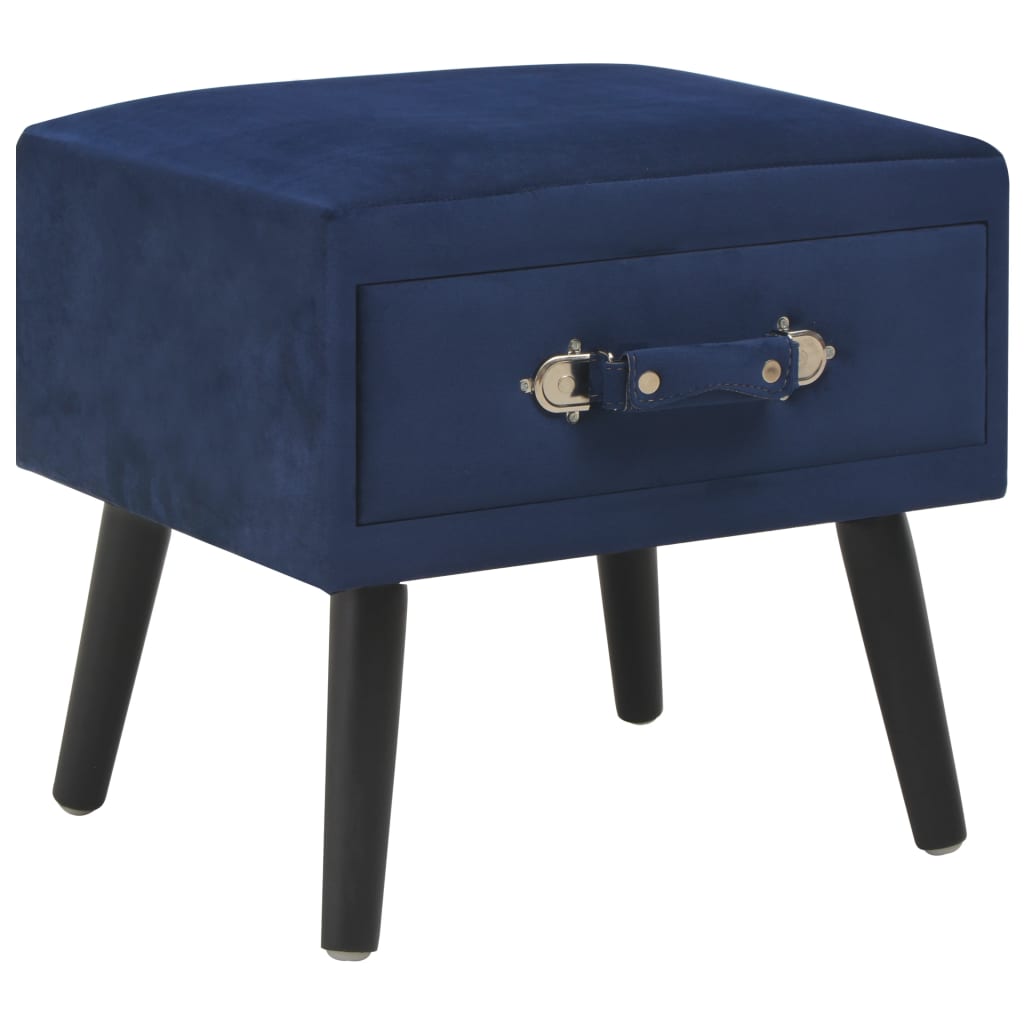 Table de chevet Bleu 40x35x40 cm Velours - XIOS