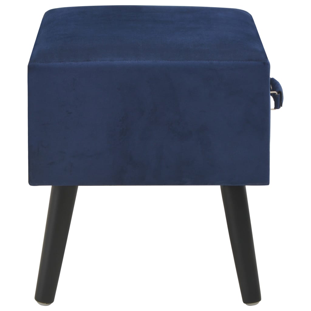 Table de chevet Bleu 40x35x40 cm Velours - XIOS