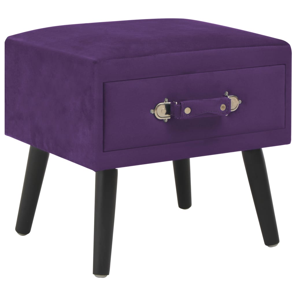 Table de chevet Violet foncé 40x35x40 cm Velours - XIOS