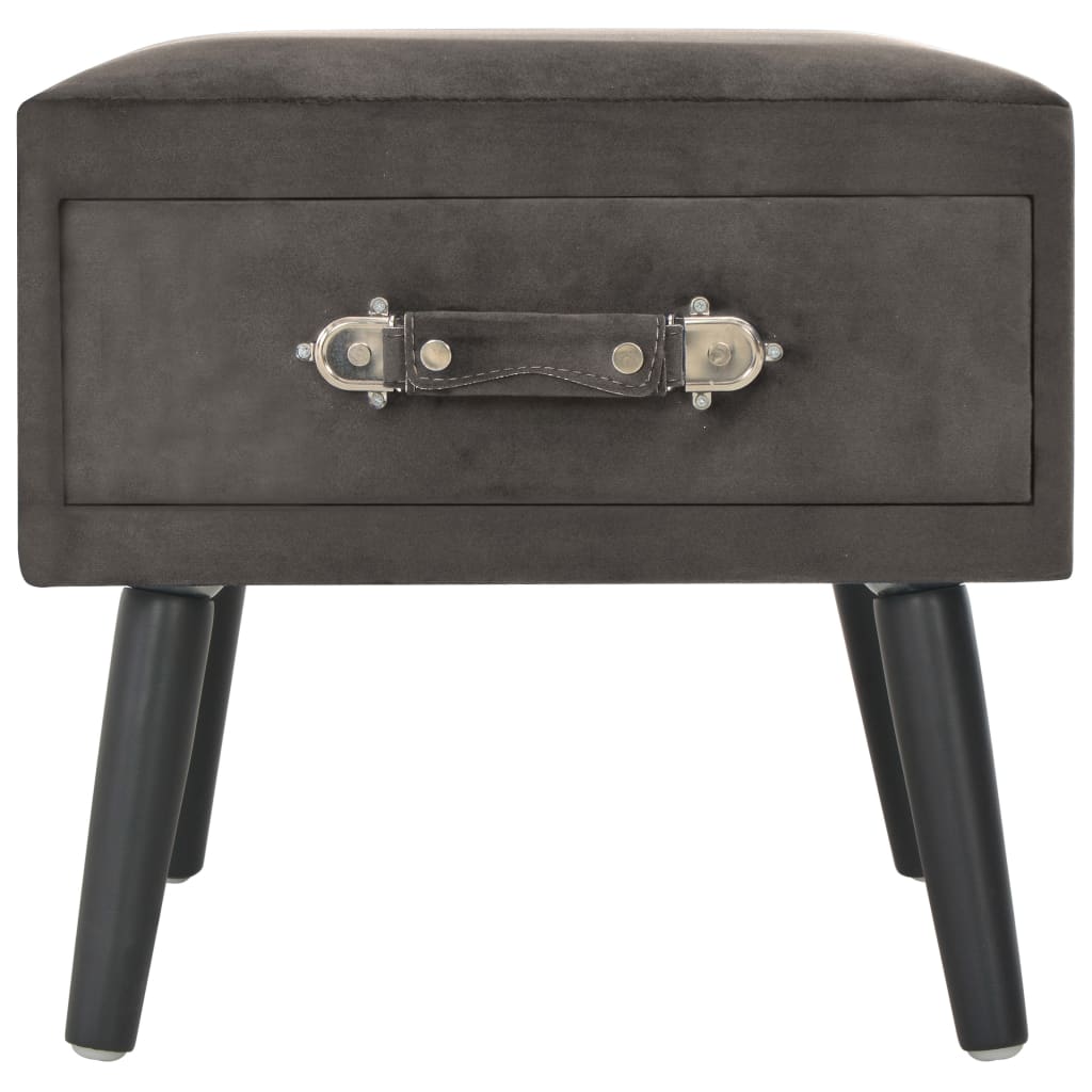 Table de chevet Gris 40x35x40 cm Velours - XIOS