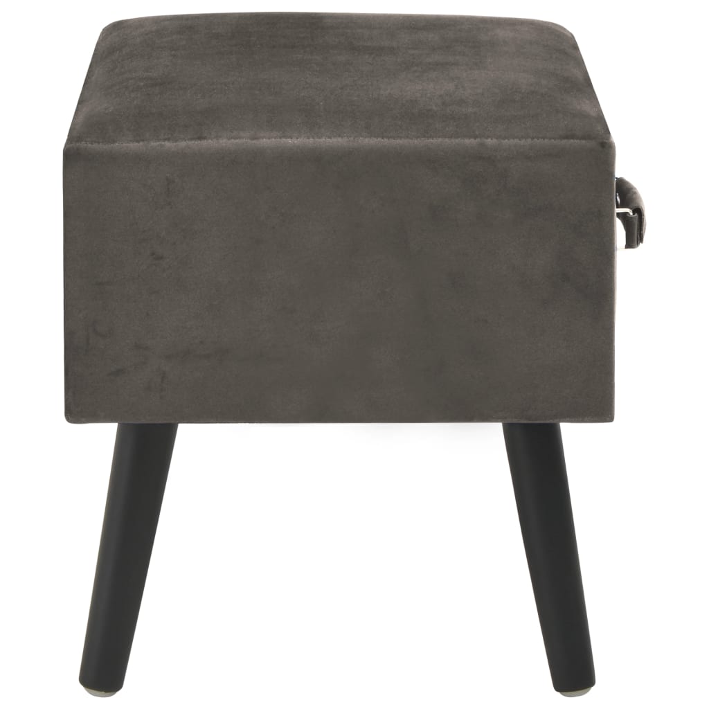 Table de chevet Gris 40x35x40 cm Velours - XIOS