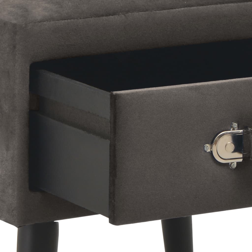 Table de chevet Gris 40x35x40 cm Velours - XIOS
