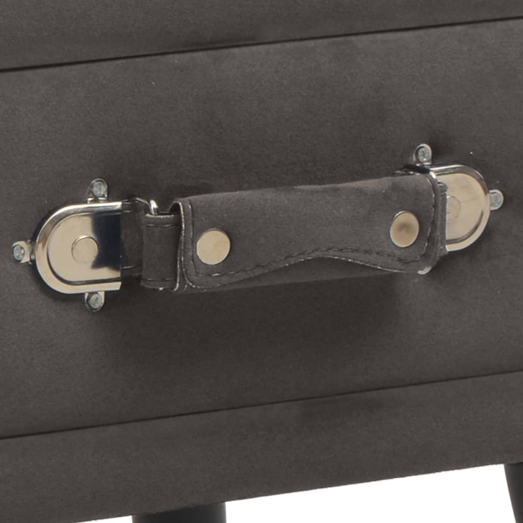 Table de chevet Gris 40x35x40 cm Velours - XIOS