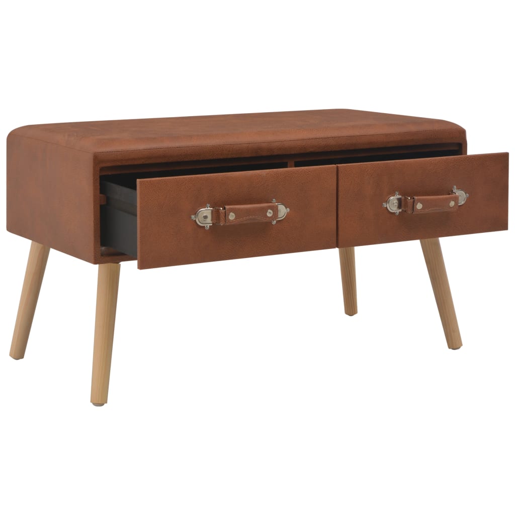 Table basse Marron 80x40x46 cm Similicuir - XIOS