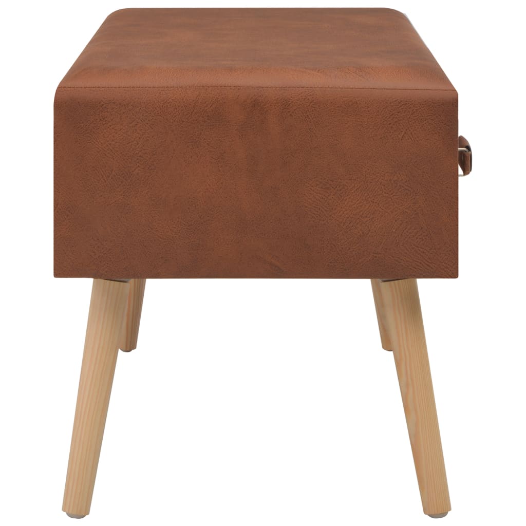 Table basse Marron 80x40x46 cm Similicuir - XIOS