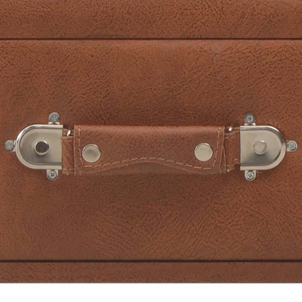 Table basse Marron 80x40x46 cm Similicuir - XIOS