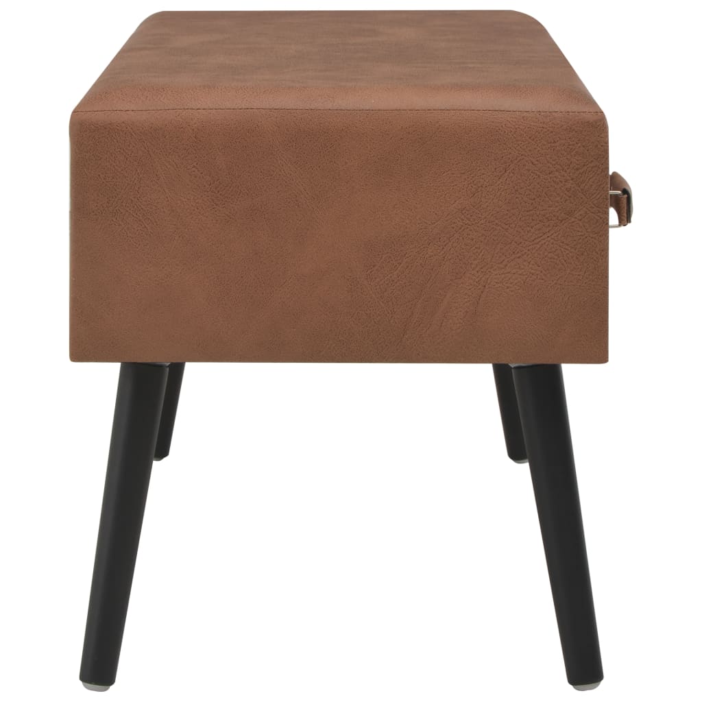 Table basse Marron foncé 80x40x46 cm Similicuir - XIOS