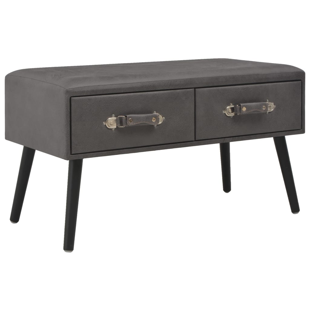 Table basse Gris 80x40x46 cm Similicuir - XIOS