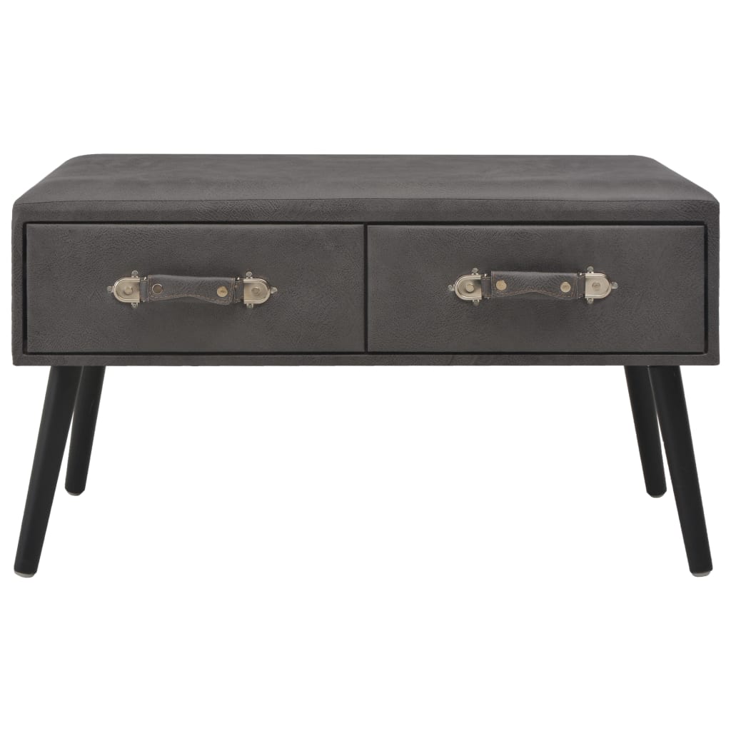 Table basse Gris 80x40x46 cm Similicuir - XIOS