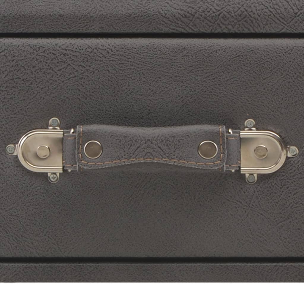 Table basse Gris 80x40x46 cm Similicuir - XIOS