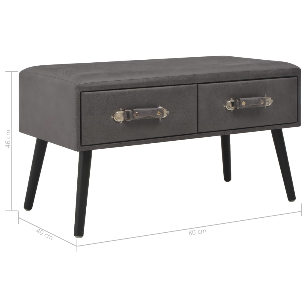 Table basse Gris 80x40x46 cm Similicuir - XIOS