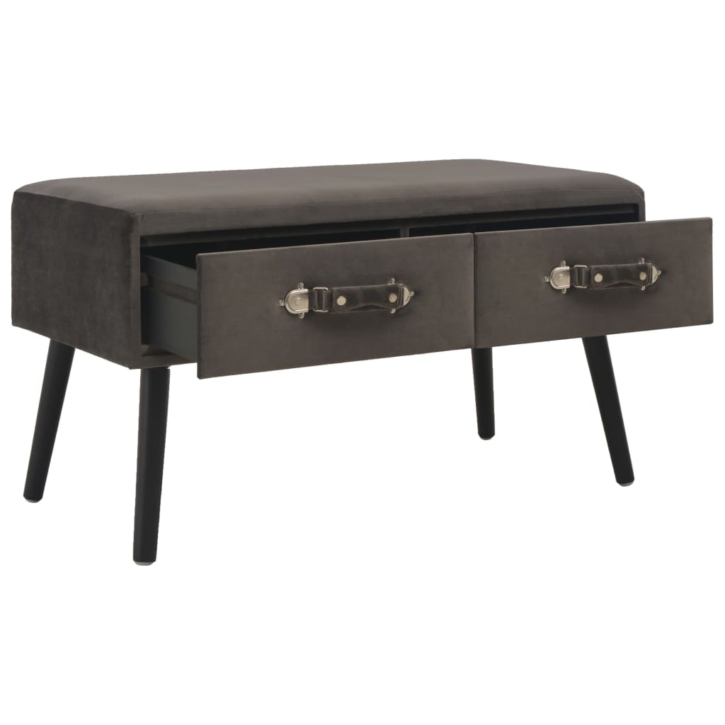 Table basse Gris 80x40x46 cm Velours - XIOS