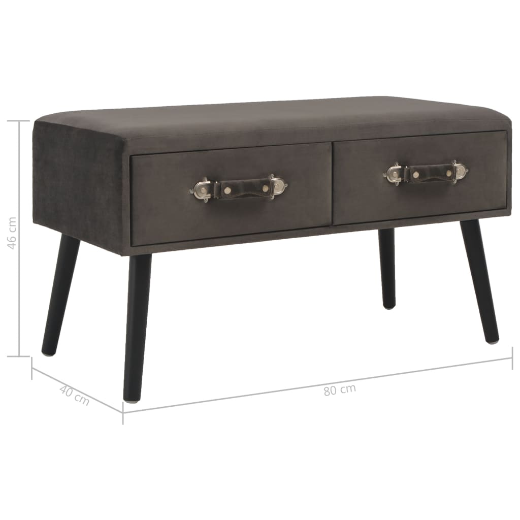 Table basse Gris 80x40x46 cm Velours - XIOS