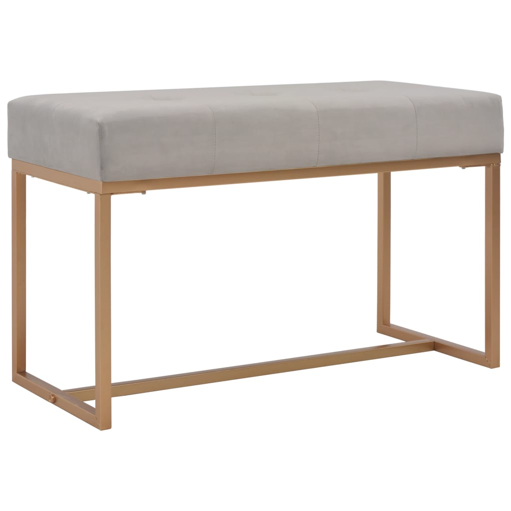 Banc 80 cm Gris Velours - XIOS