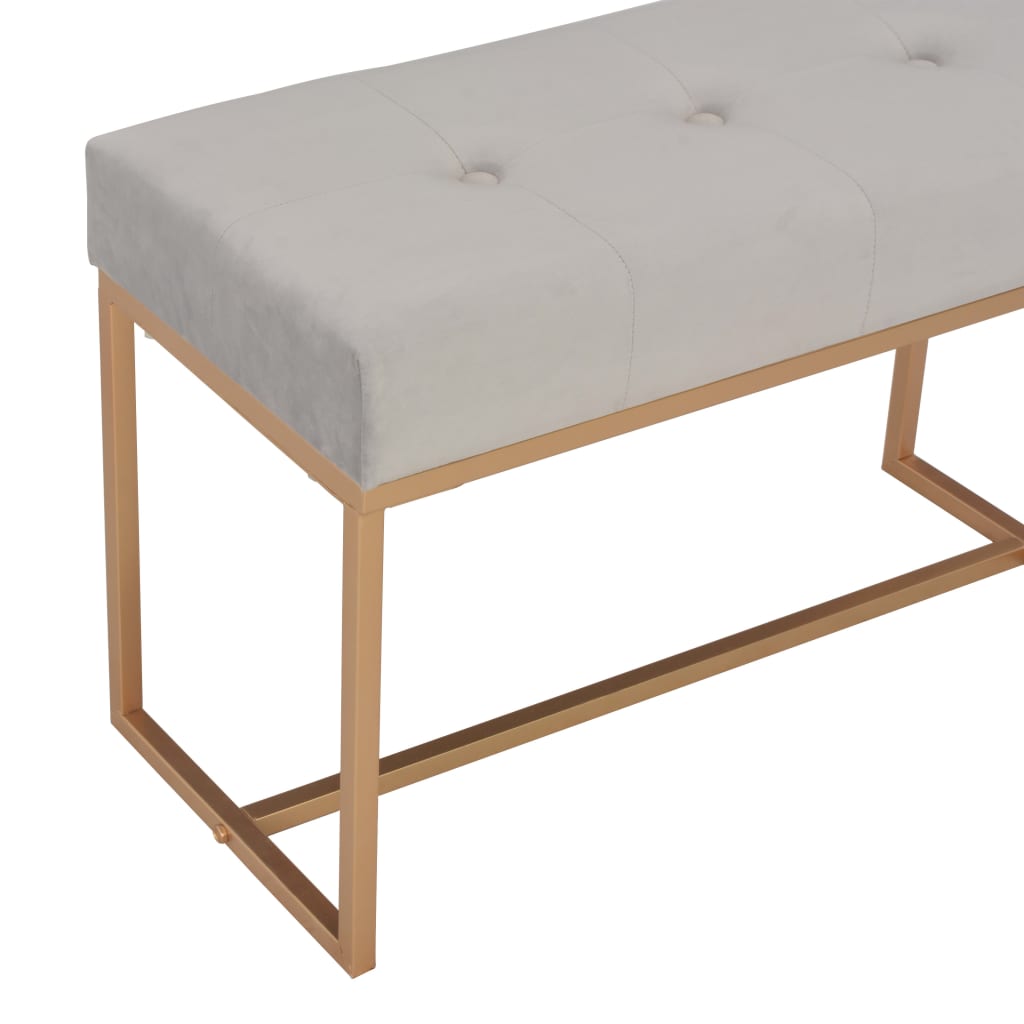 Banc 80 cm Gris Velours - XIOS