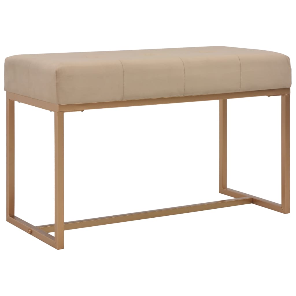 Banc d'entrée beige 80 cm velours - XIOS