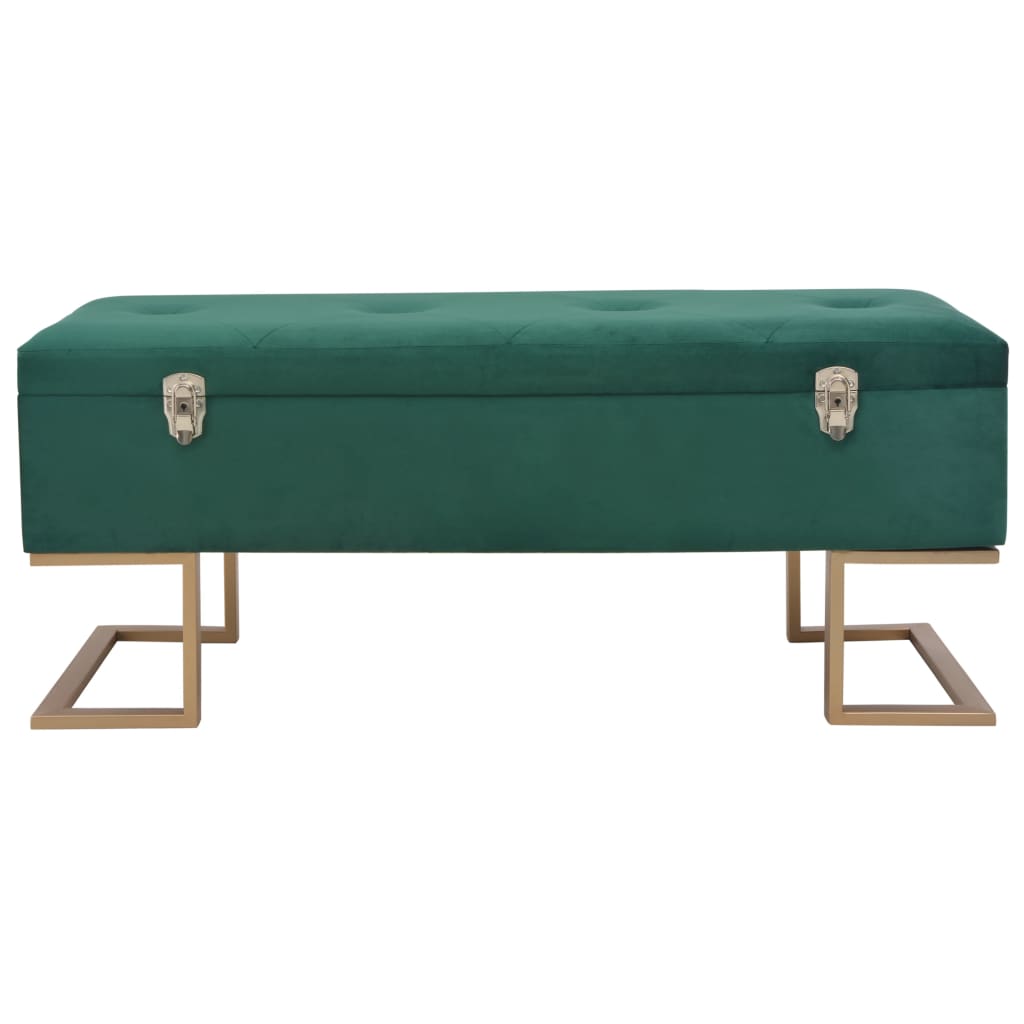 Banc avec compartiment de rangement 105 cm Vert Velours - XIOS