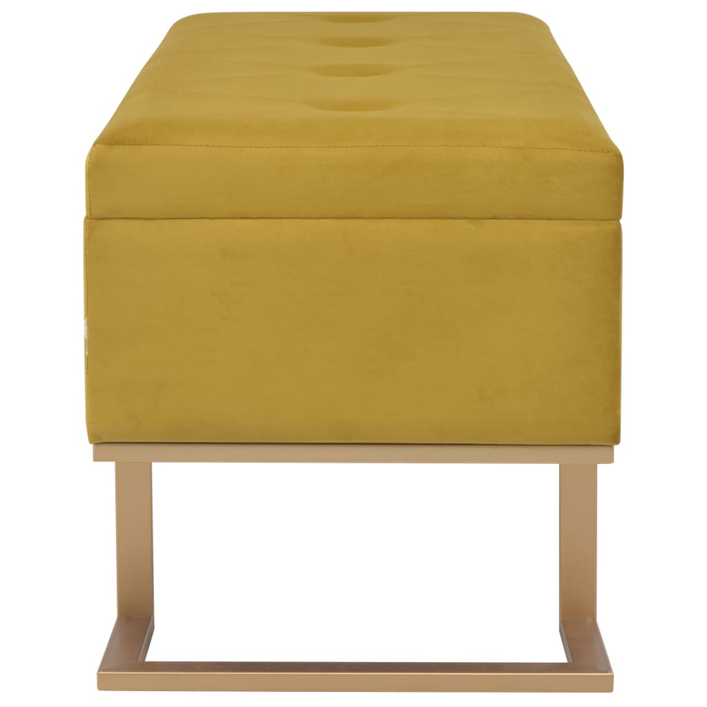 Banc avec compartiment de rangement 105 cm Moutarde Velours - XIOS