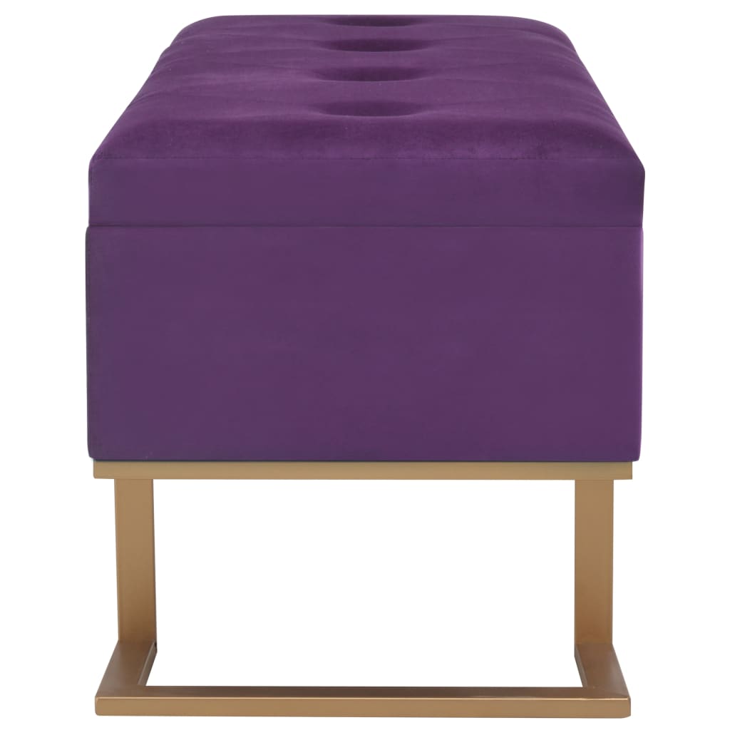 Banc avec compartiment de rangement 105 cm Violet Velours - XIOS