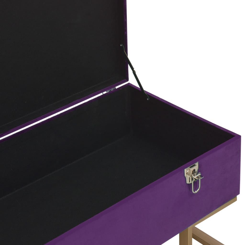 Banc avec compartiment de rangement 105 cm Violet Velours - XIOS