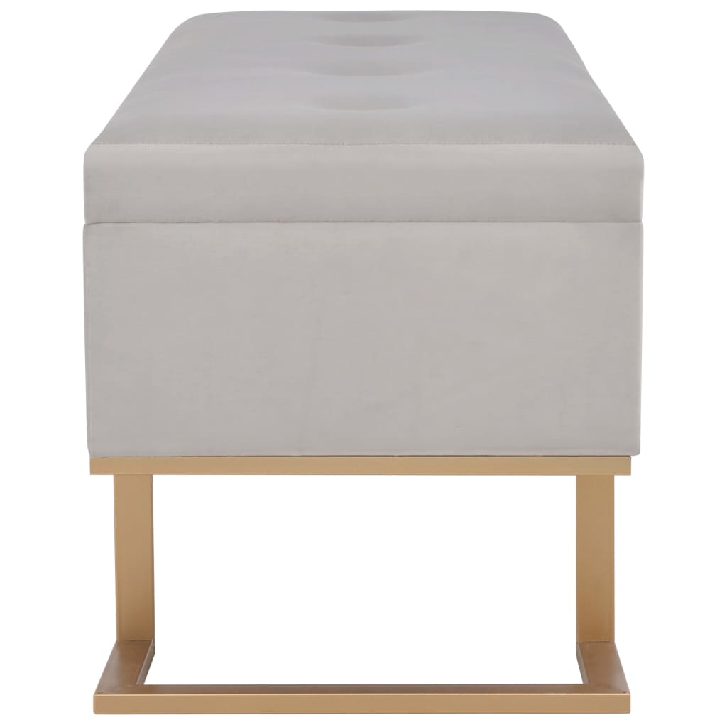 Banc avec compartiment de rangement 105 cm Gris Velours - XIOS