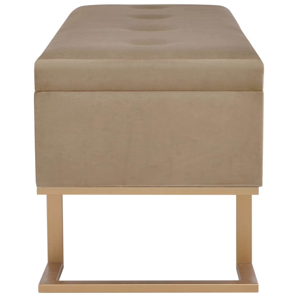 Banc avec compartiment de rangement 105 cm Beige Velours - XIOS