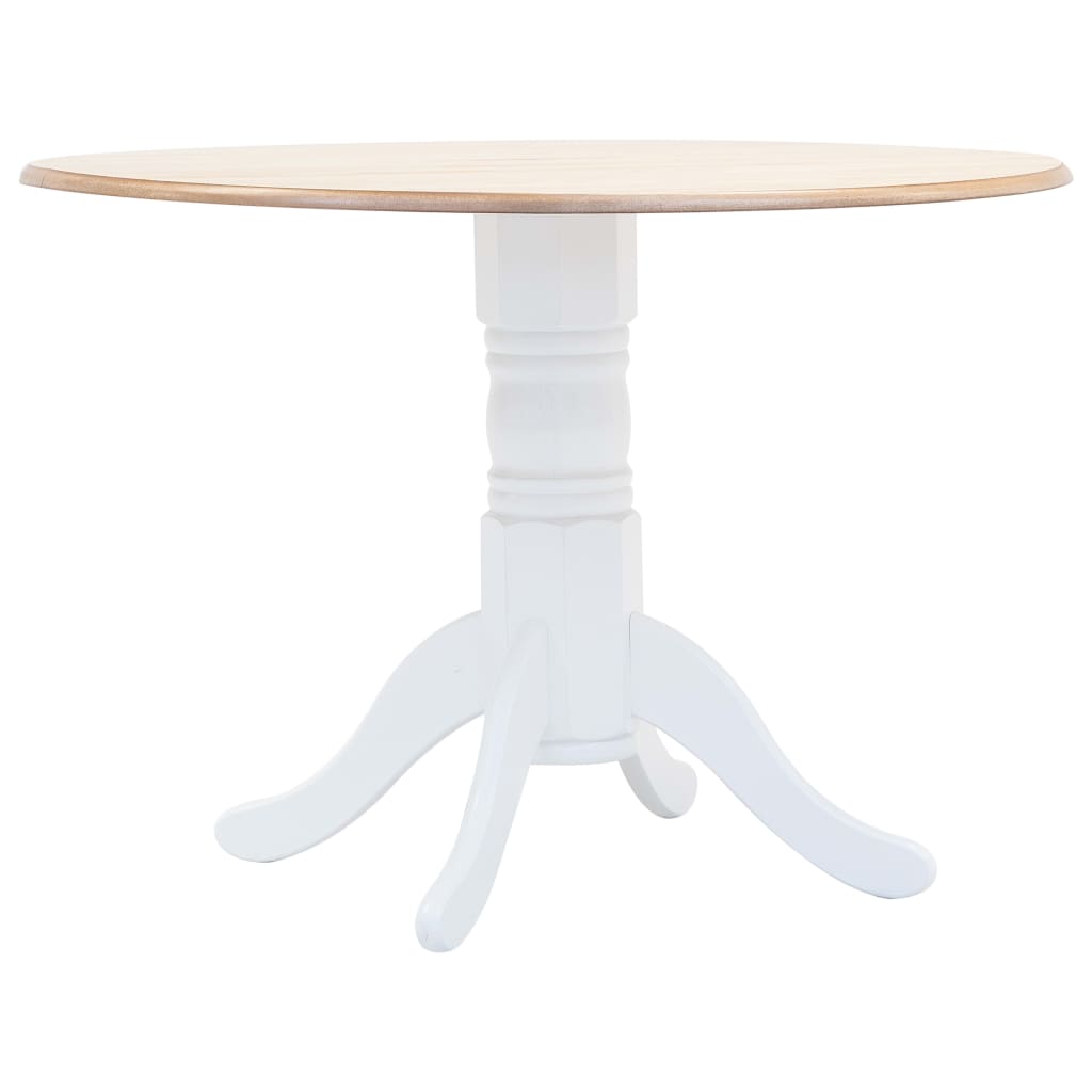 Table à manger Blanc et marron 106 cm Bois d'hévéa massif - XIOS