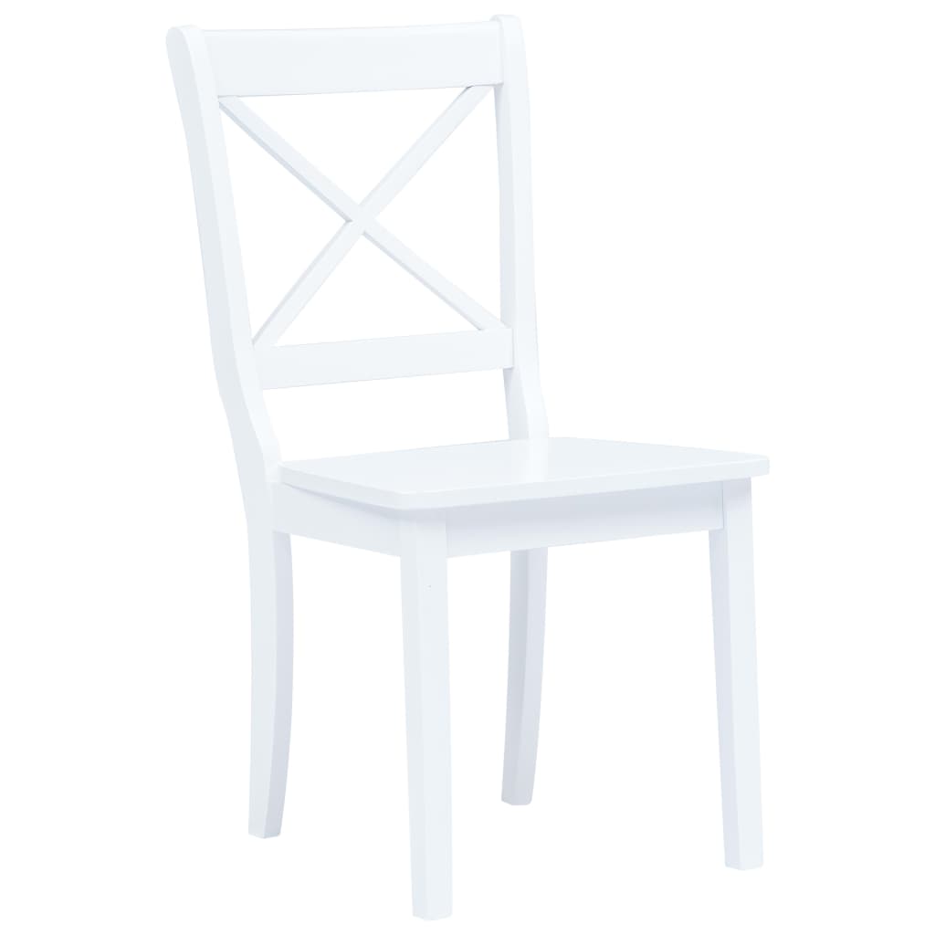 Chaises à manger lot de 4 blanc bois d'hévéa massif - XIOS