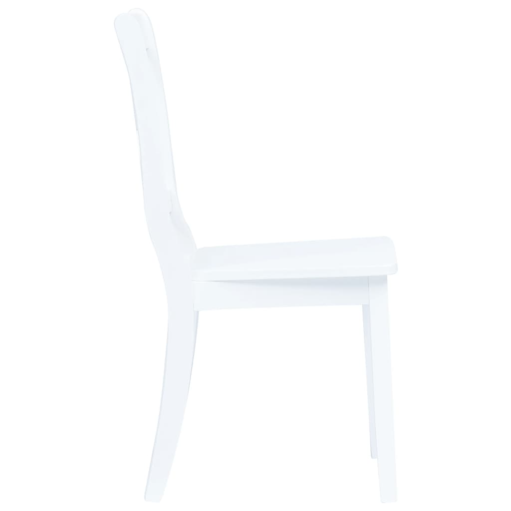 Chaises à manger lot de 4 blanc bois d'hévéa massif - XIOS