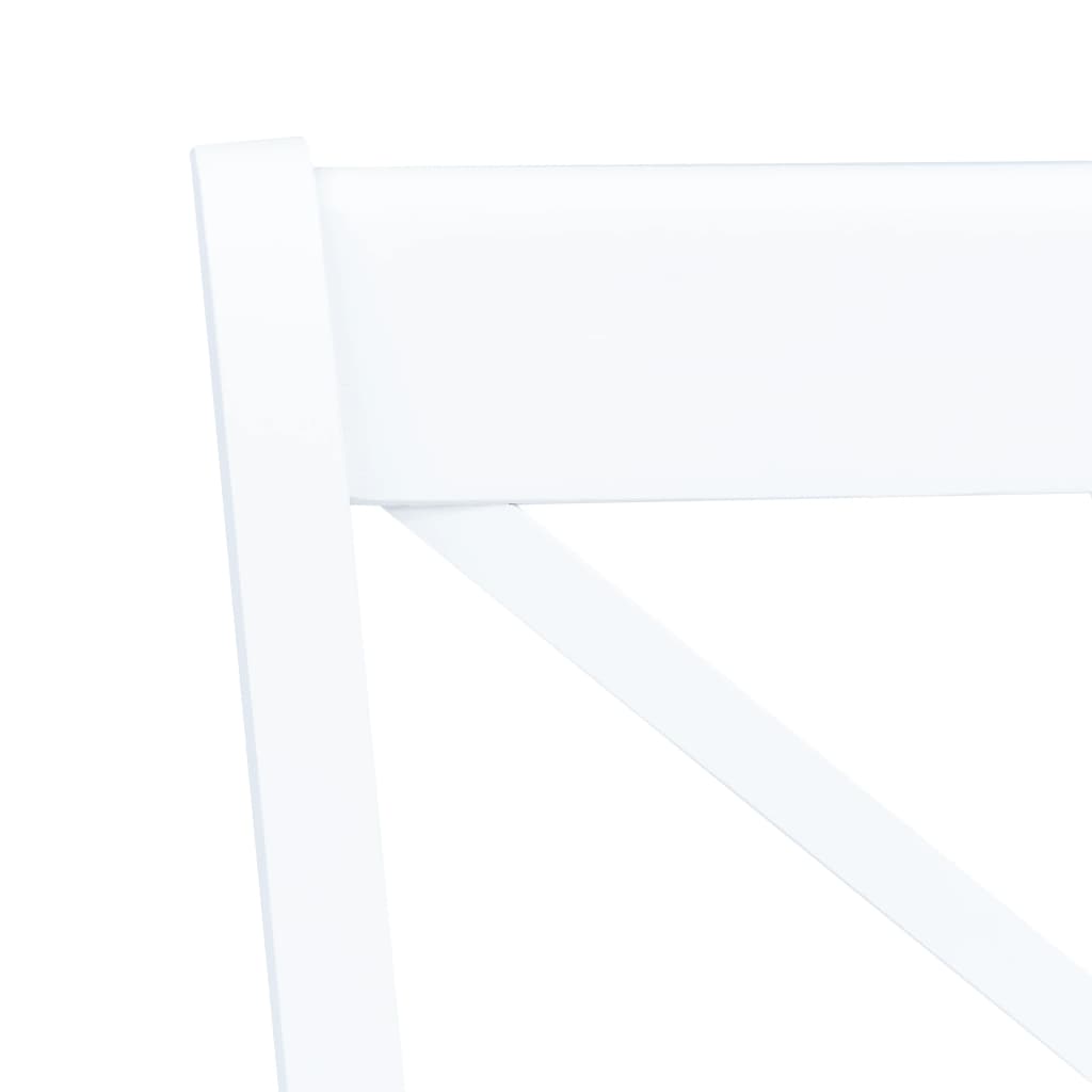 Chaises à manger lot de 4 blanc bois d'hévéa massif - XIOS