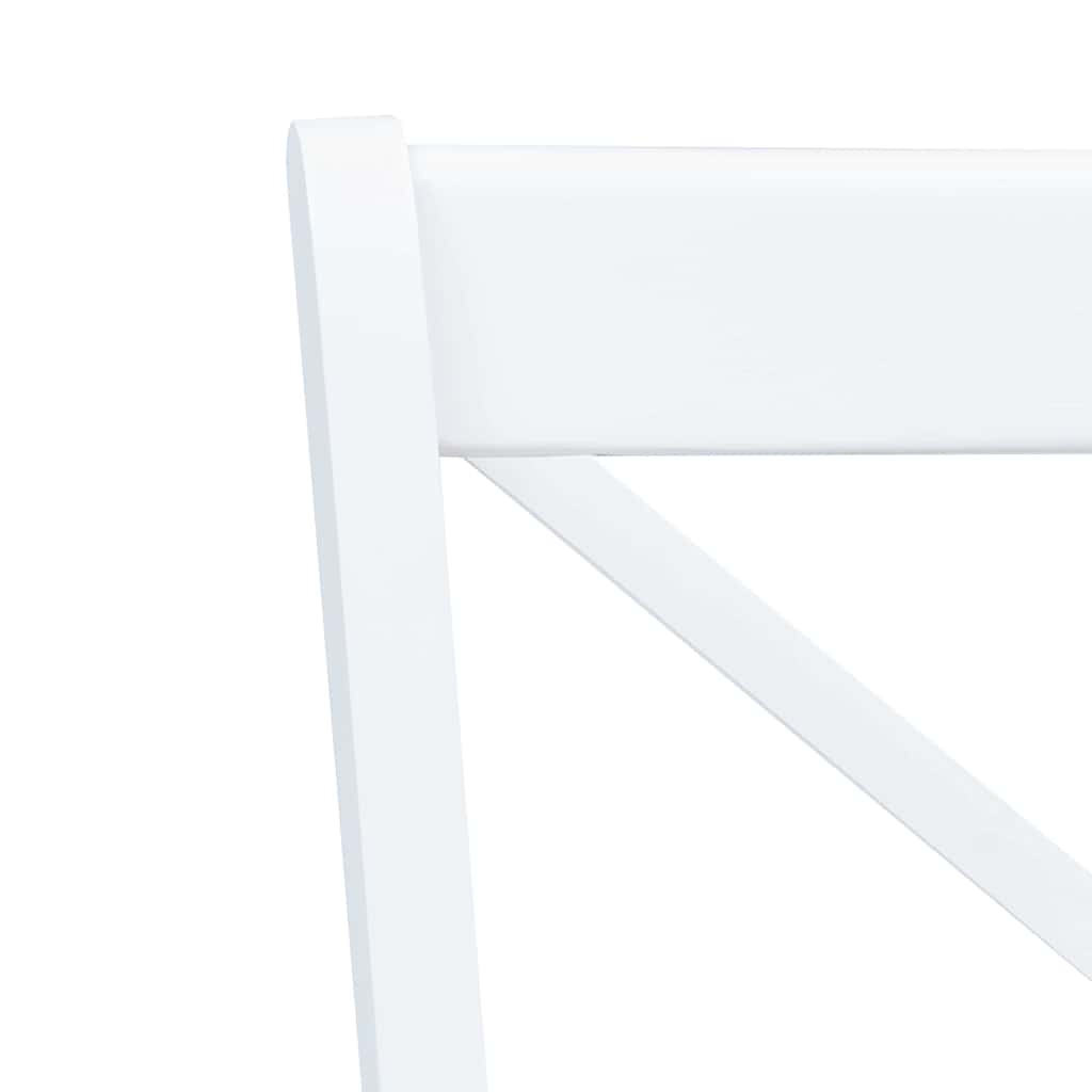 Chaises à manger lot de 4 blanc et bois clair bois hévéa massif - XIOS