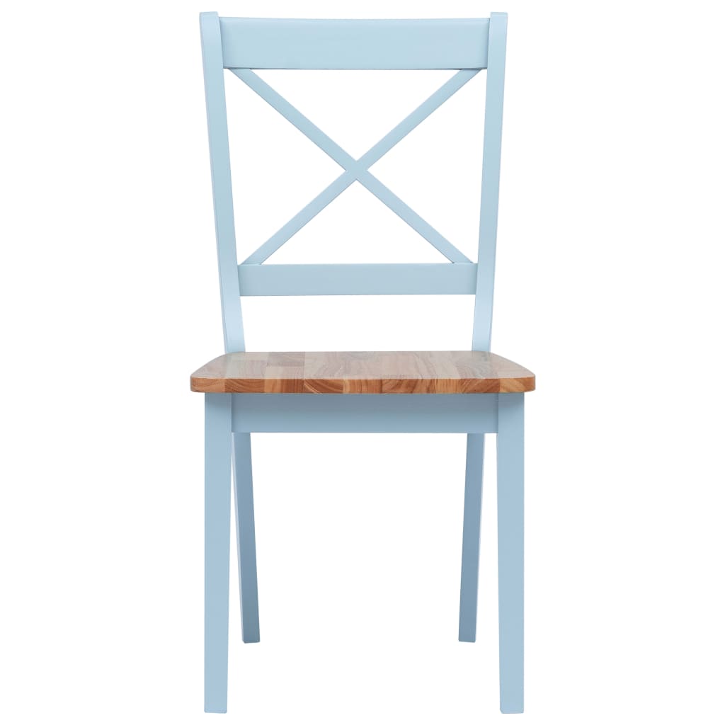 Chaises à manger lot de 4 gris et bois clair bois hévéa massif - XIOS
